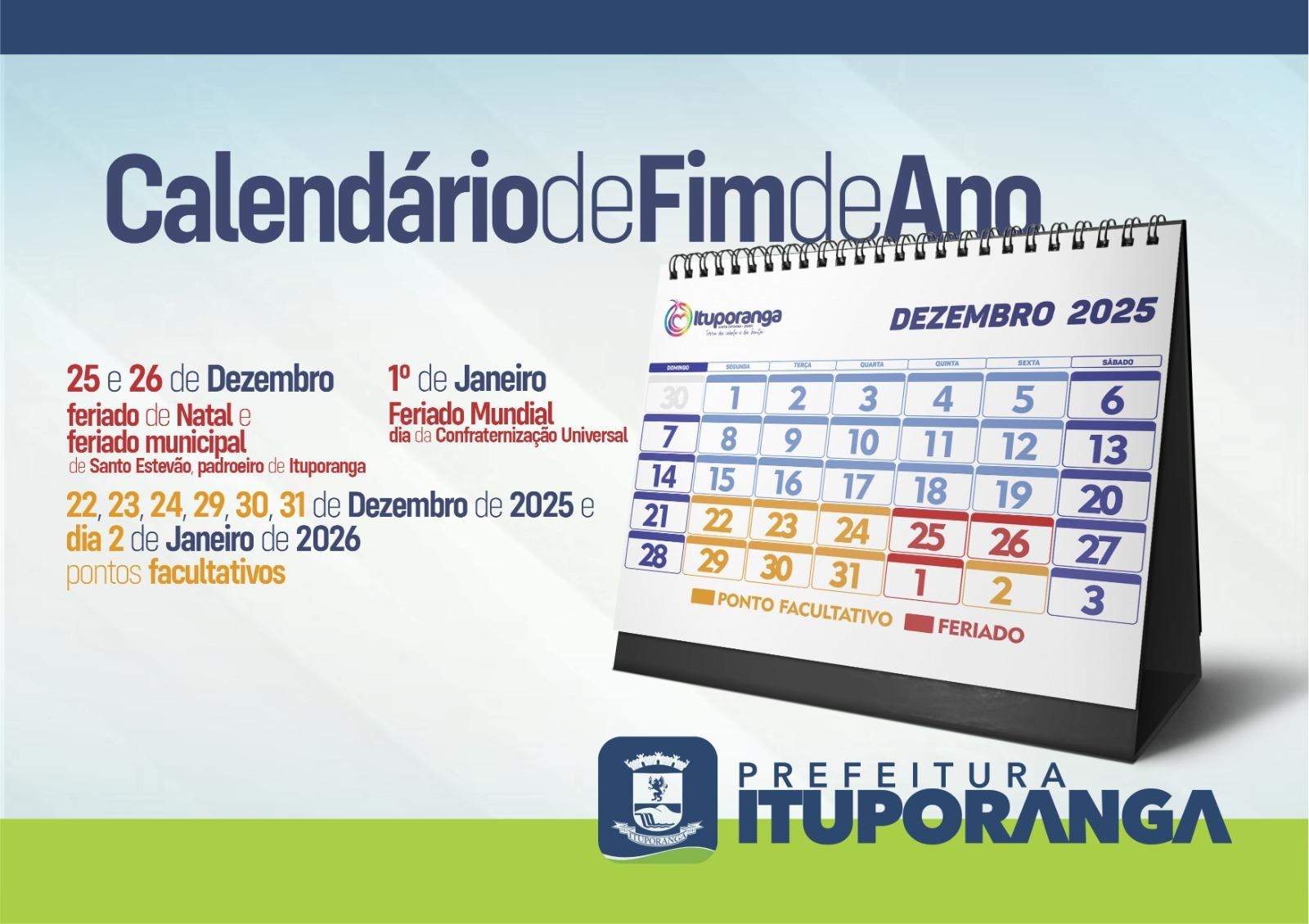 Ituporanga Decreta Ponto Facultativo no Fim de Ano