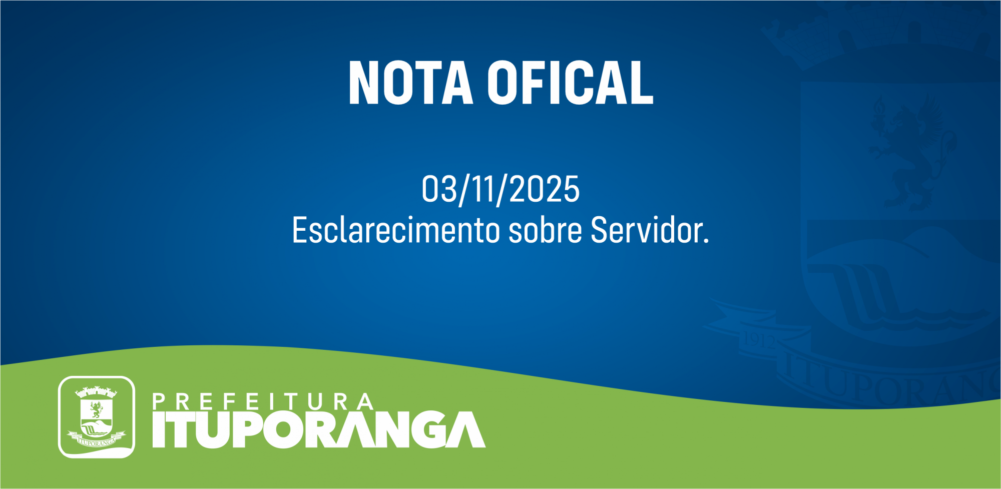 Nota Oficial: Esclarecimento sobre Servidor