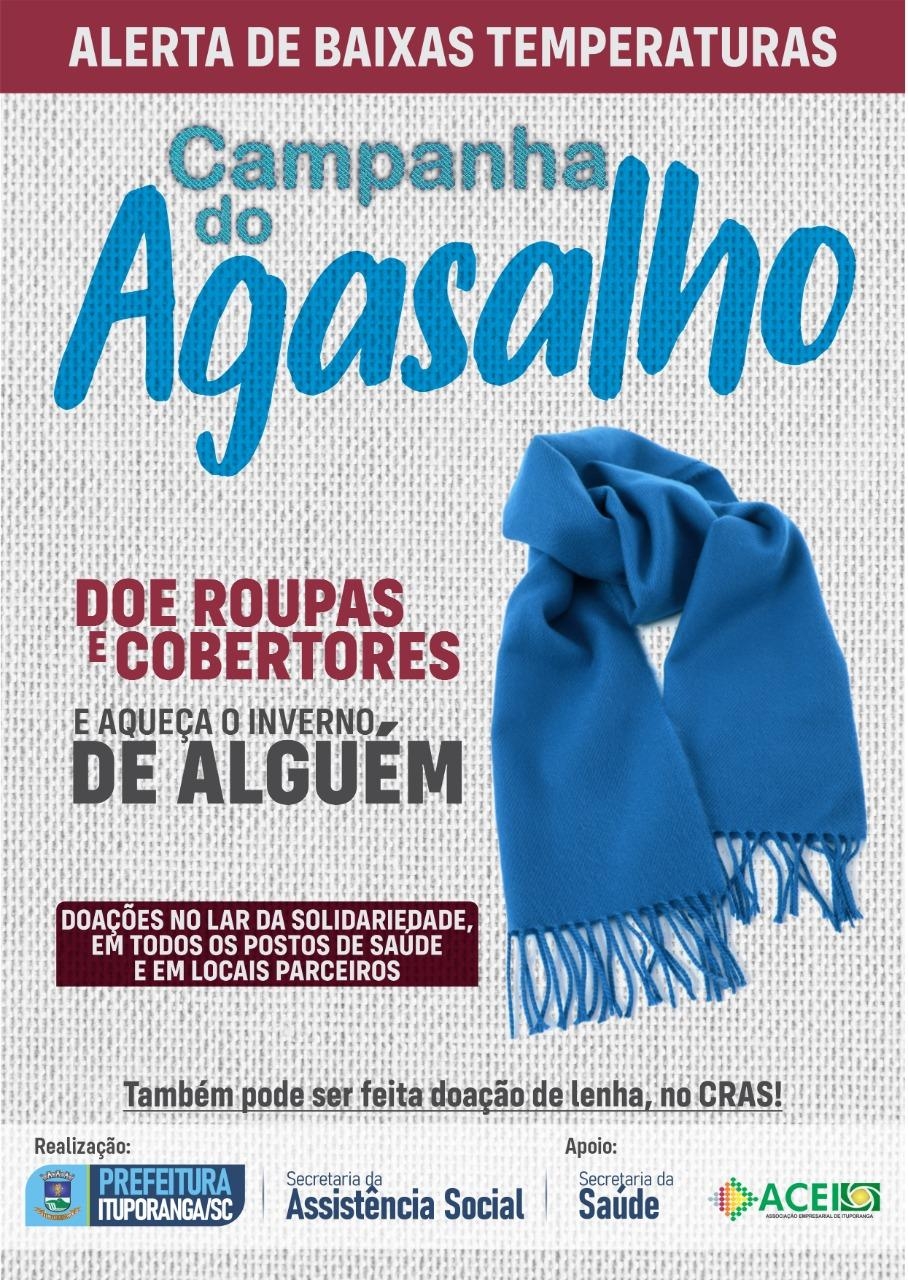 ONDA DE FRIO: Administração lança campanha de arrecadação de agasalhos e lenha em Ituporanga