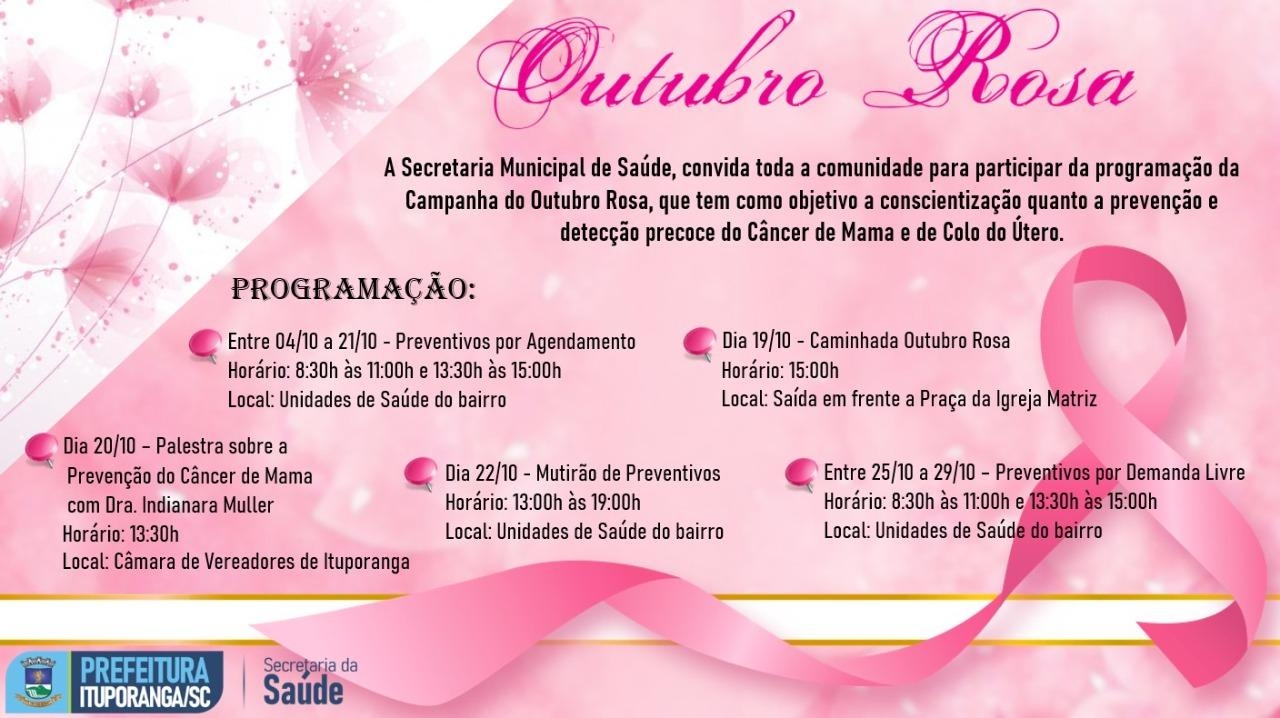 Outubro Rosa terá programação especial em Ituporanga