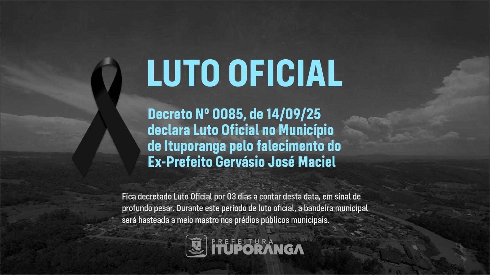 Prefeitura de Ituporanga decreta luto oficial pela morte do ex-prefeito Gervásio José Maciel