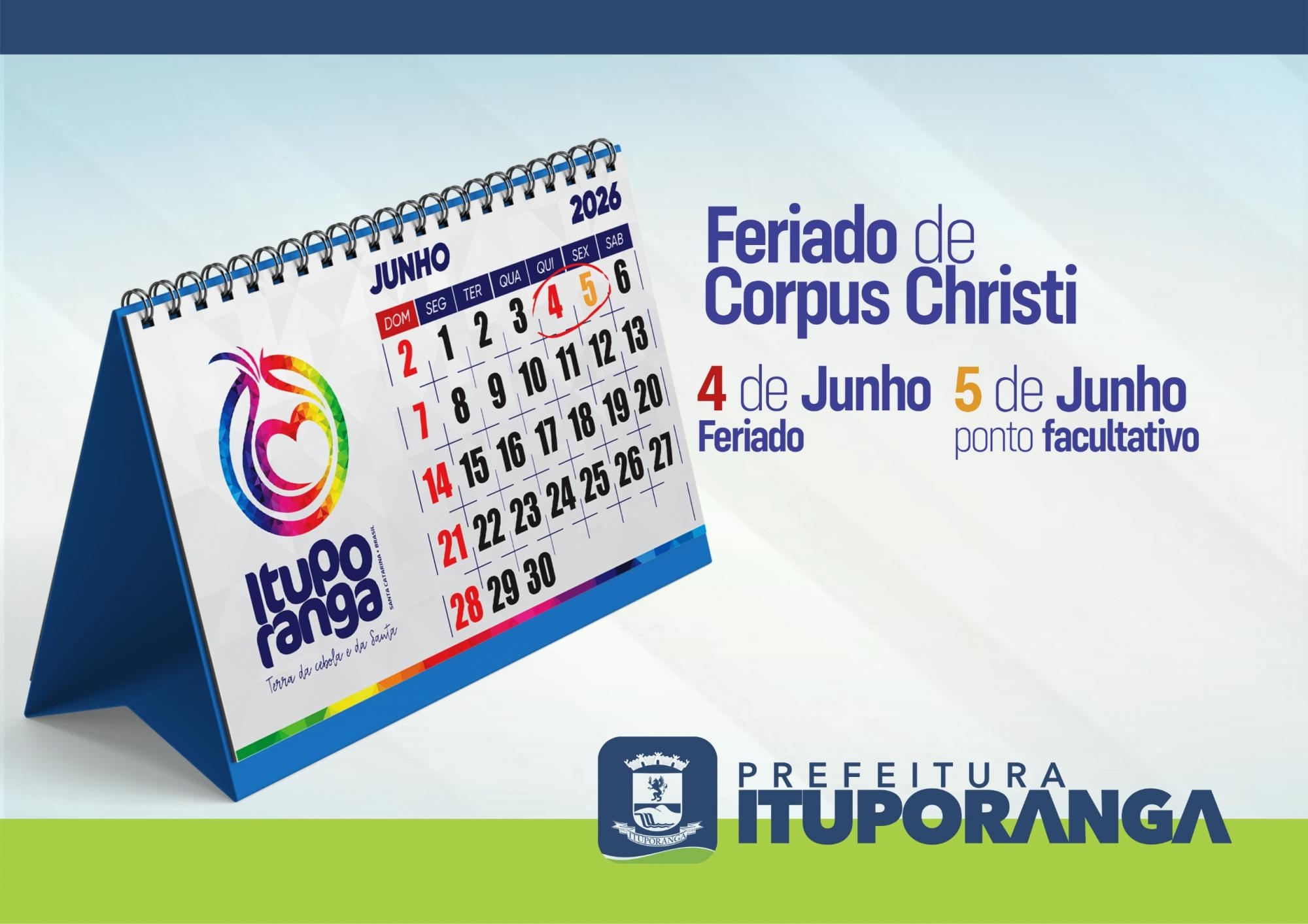 Prefeitura de Ituporanga decreta ponto facultativo no dia 5 de junho