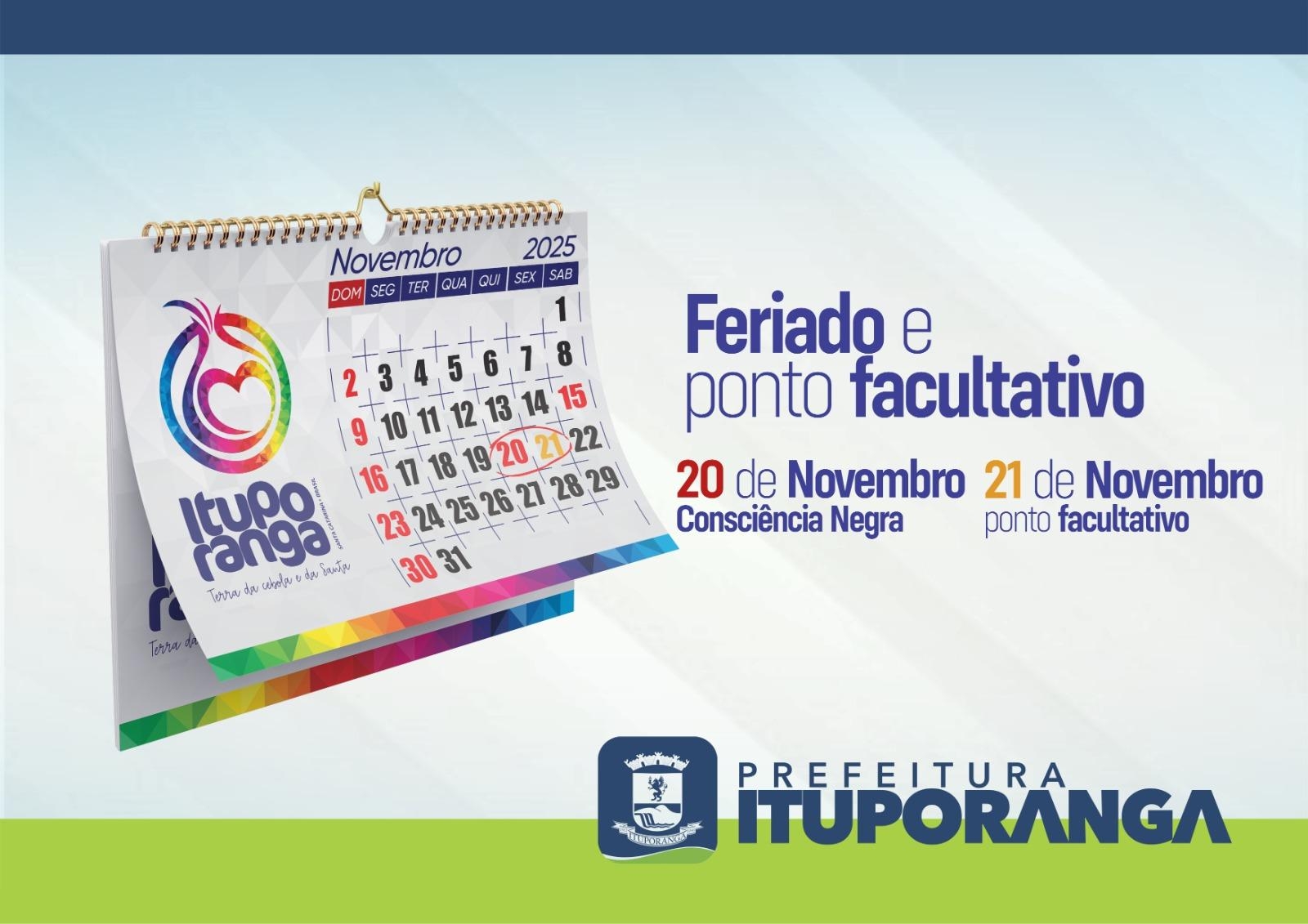 Prefeitura de Ituporanga terá ponto facultativo no próximo dia 21